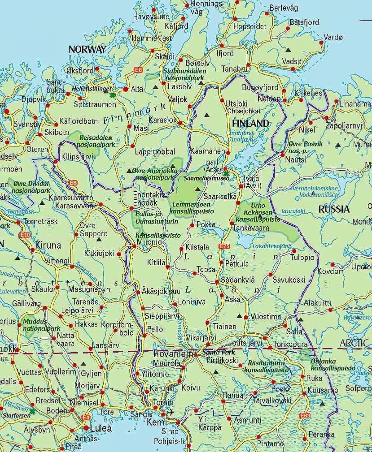რუკა ფინეთი და lapland