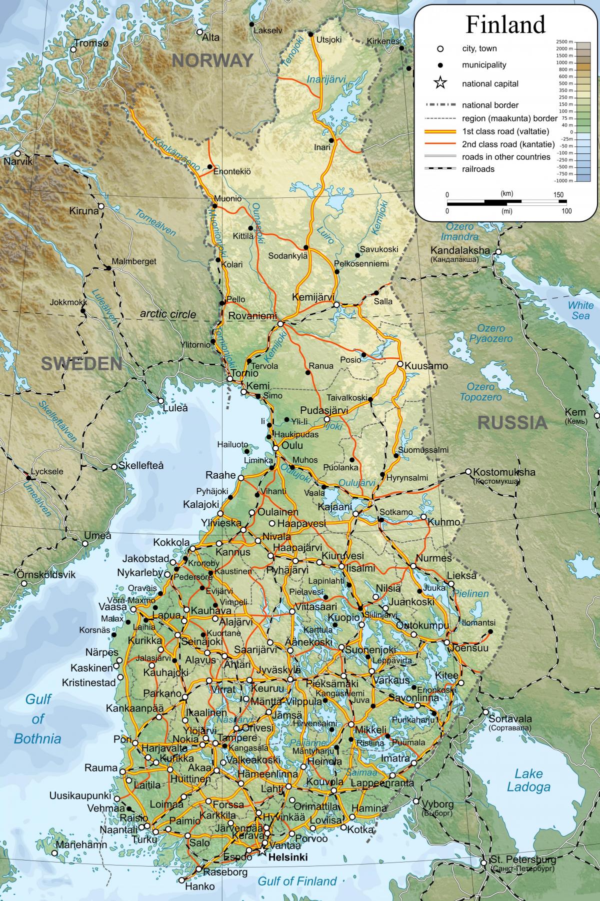 რუკა დეტალური რუკა, ფინეთი