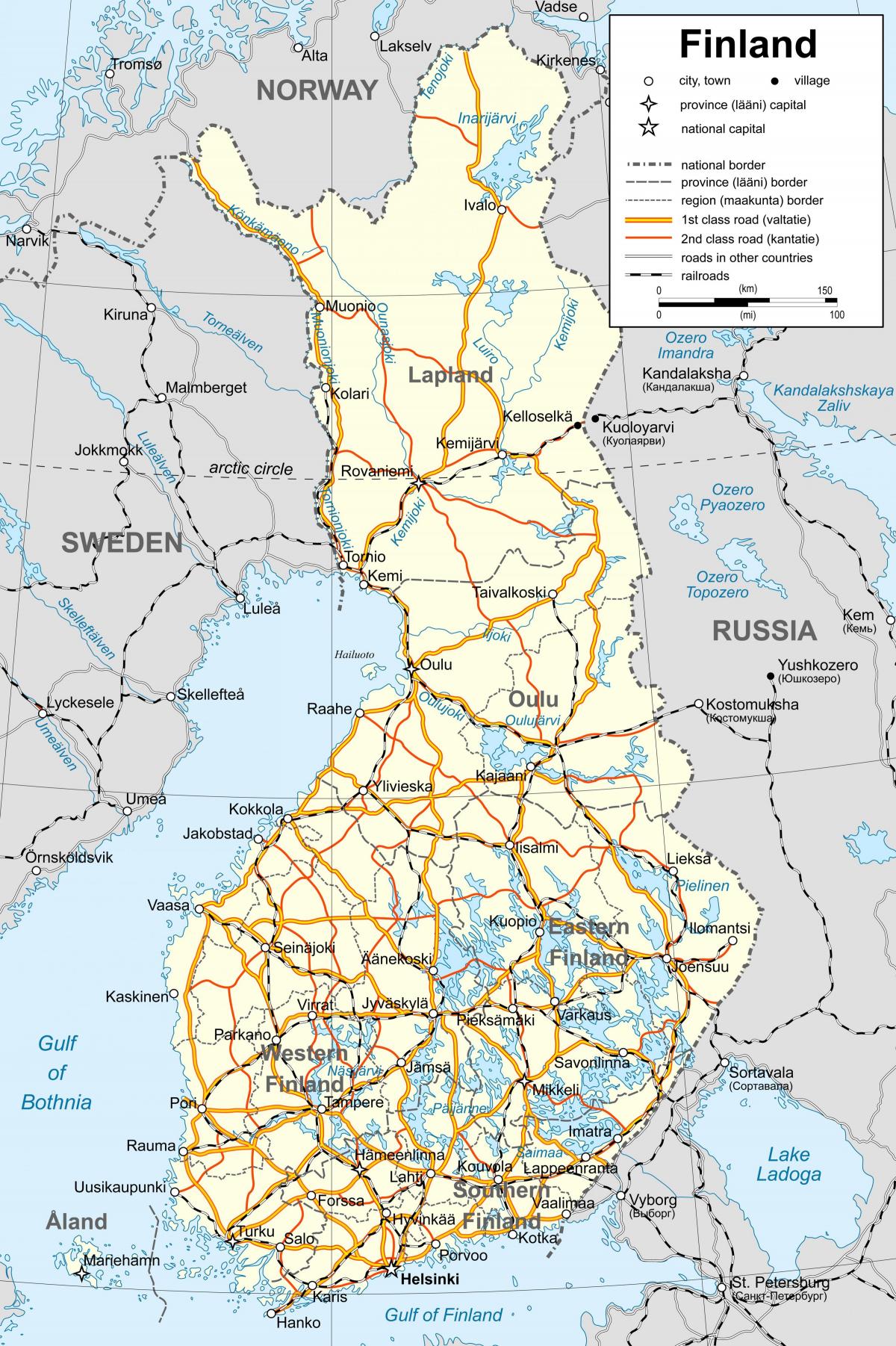 რუკა ფინეთის პოლიტიკური
